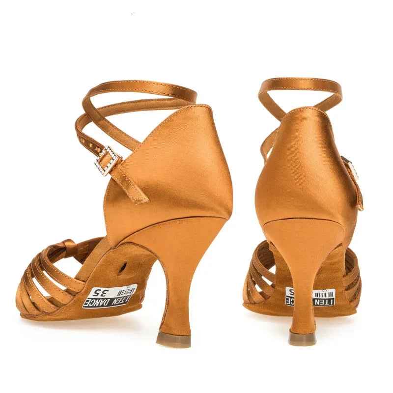 Professional Latin Dance Shoes Adult Womens High Heel Soft Soled Teacher Shoes Performance Shoes Latin Dance Shoes - The Velvet Finch