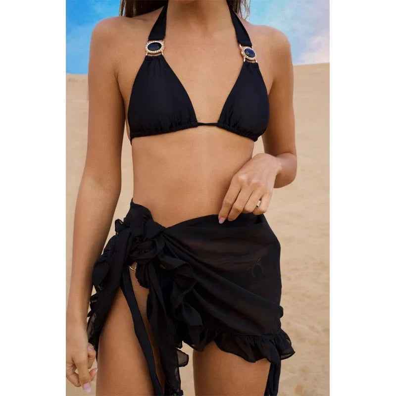Mesh Ruffle Beachwear Skirt - Mini Wrap for Stylish Summer Vibes