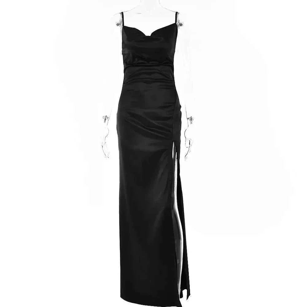 French Backless Slit Dress - The Velvet Finch